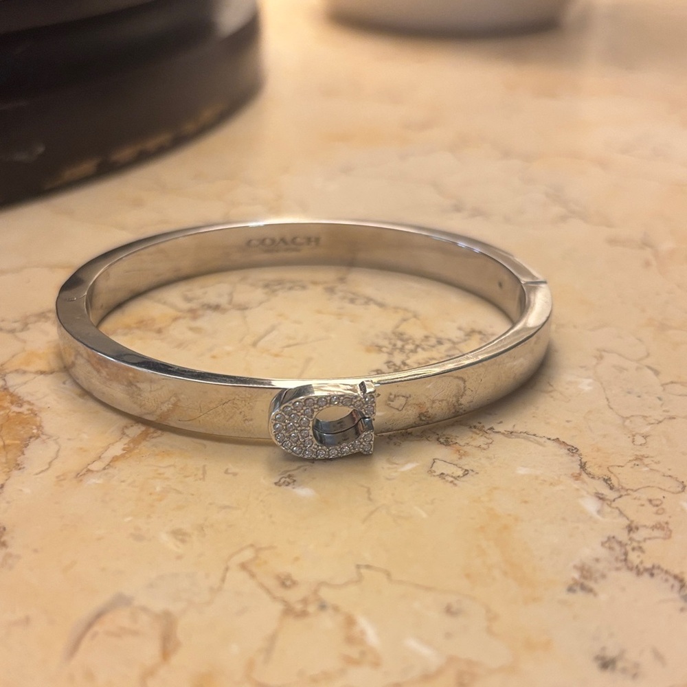 Coach Silver-Tone Bracelet with Embellished Clasp - NEVER WORN